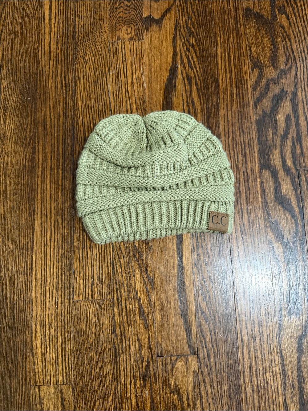 C.C Knit Beanie in Light Sage Green